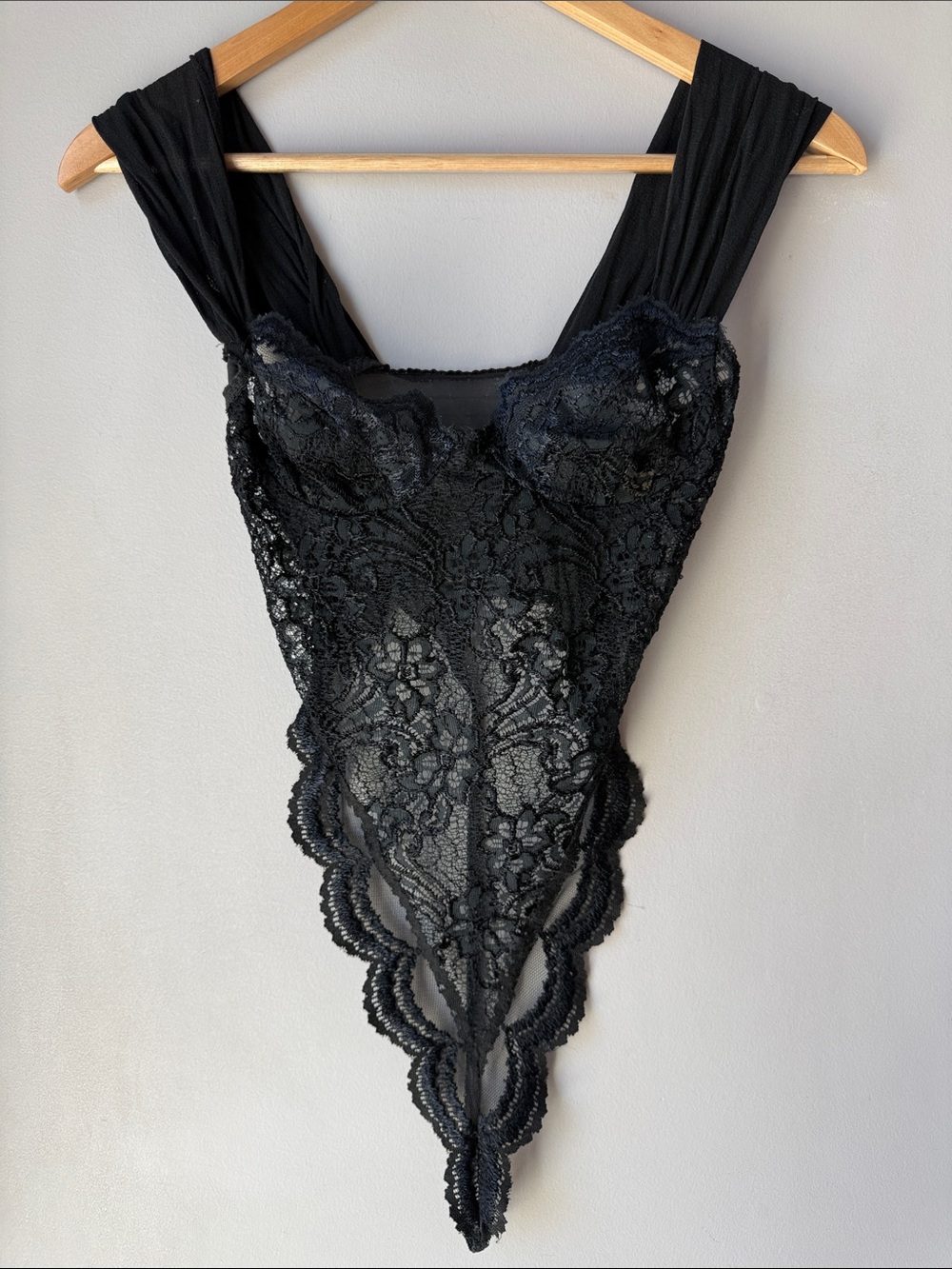 VTG Victorias Secret 90s Lace Teddy Bodysuit 34B High Cut Thong USA Made